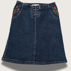Vintage/Y2K Jacob Jr. Denim Skirt (Embroidered)